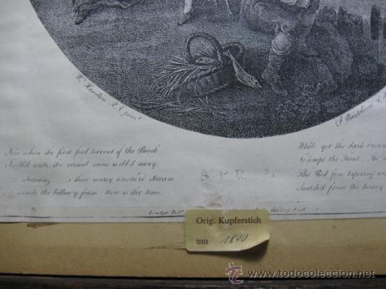 Arte: WILLIAM HAMILTON, IMPRESION ILUMINADA ORIGINAL DE FRANCESCO BARTOLOZZI, 1790. MARCO ORIGINAL - Foto 7