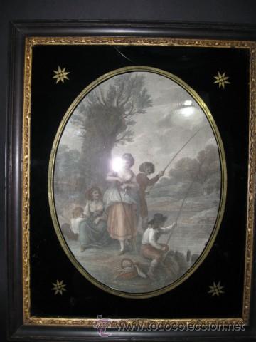 Arte: WILLIAM HAMILTON, IMPRESION ILUMINADA ORIGINAL DE FRANCESCO BARTOLOZZI, 1790. MARCO ORIGINAL - Foto 8