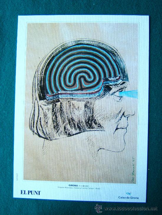 Art: PIA CROZET. TELEPATIA - GIRONA -LAMINA 9 - CARTULINA -24X34 CM -A&Ntilde;OS 1980/90 ?