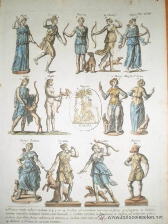 Diana Diosa De La Mitologia Romana 1757 Mont Acheter Gravures Anciennes Dans Todocoleccion 36110241