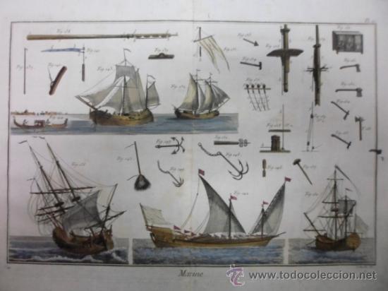 Arte: Velas de barcos, 1760, Bernard - Foto 1