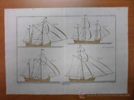 Arte: Diferentes tipos de velas de barcos, 1760, Bernard - Foto 1