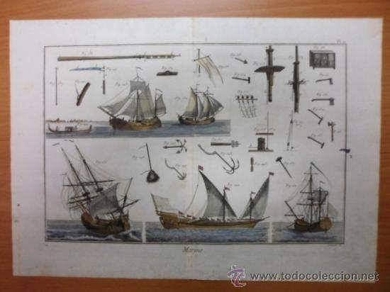 Arte: Velas de barcos, 1760, Bernard - Foto 2