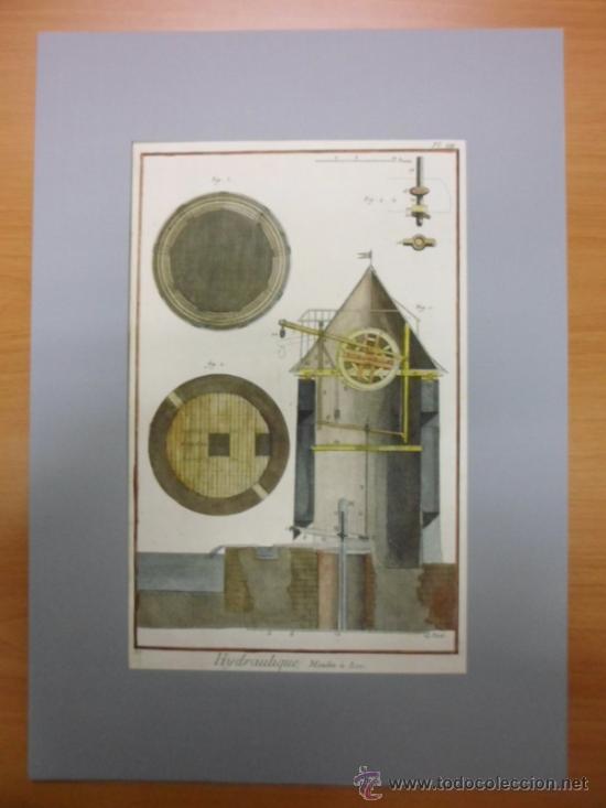Arte: Molino Hidr&aacute;ulico de Agua, 1771, Diderot - Foto 2