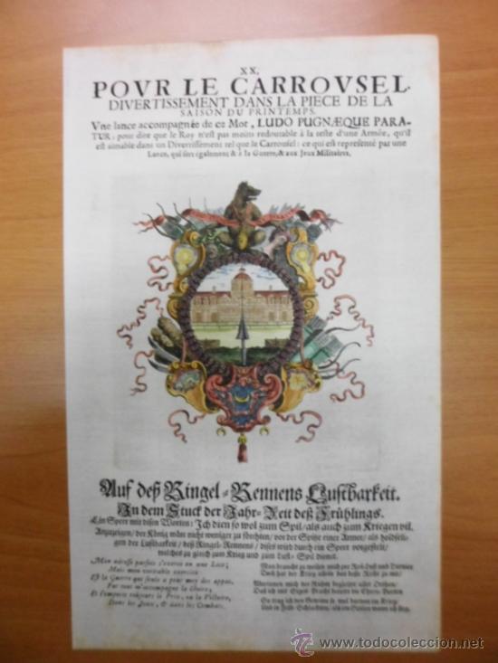 Arte: Emblema de edificio y lanza, 1690, Sebastian Leclerc - Foto 2