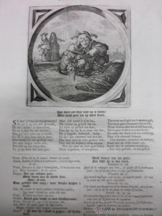 Arte: El buf&oacute;n y escena de la vida cotidiana, 1680, J. Cats - Foto 3