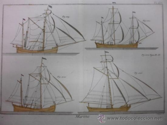 Arte: Diferentes tipos de velas de barcos, 1760, Bernard - Foto 3
