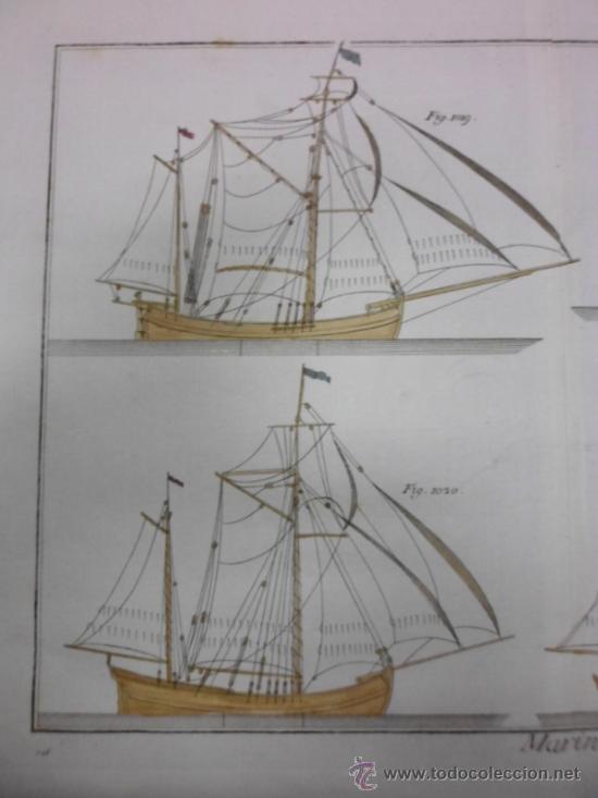 Arte: Diferentes tipos de velas de barcos, 1760, Bernard - Foto 4