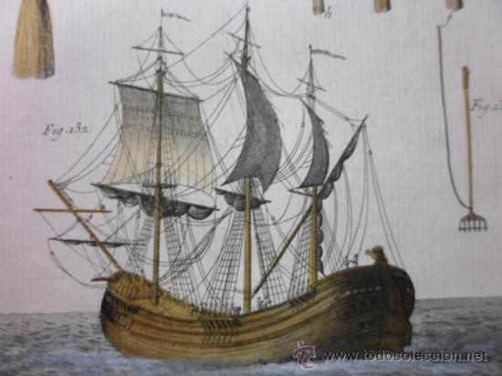 Arte: Distintas partes del barco a vela, 1760, Bernard - Foto 5