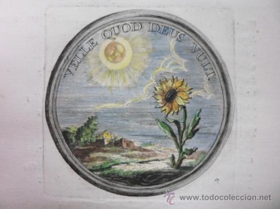 Arte: Emblema con sol y girasol, 1715, Carl Remshart - Foto 1