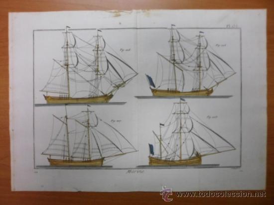 Arte: Tipos de barcos de vela, 1760, Bernard - Foto 1