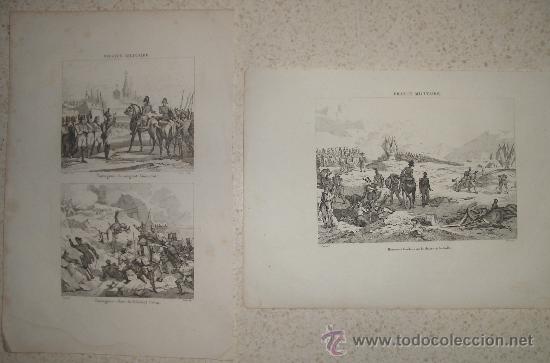 Arte: 1835. Tres grabados guerras napole&oacute;nicas en Espa&ntilde;a. Tarragona. Reville.