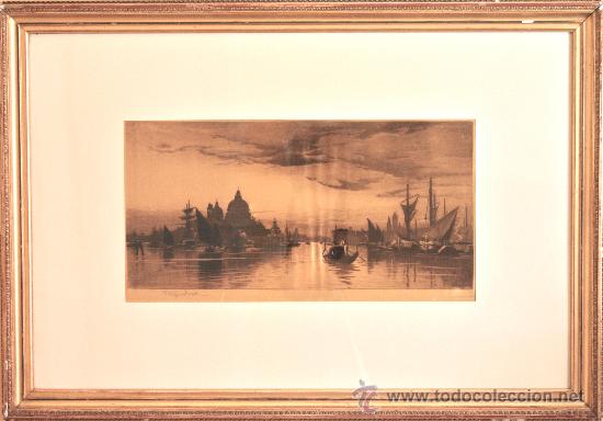 Art: Grabado antiguo sobre seda.