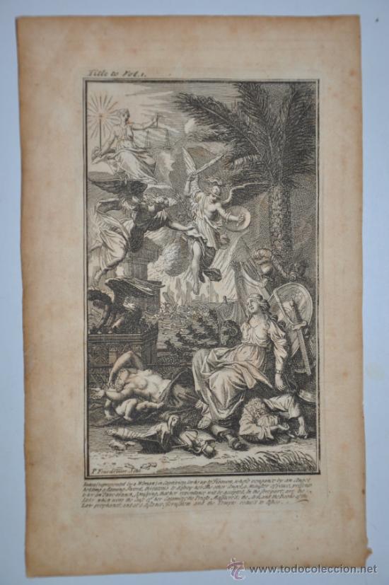 Arte: grabado original de paul fourdrinier  de 1730 aprox. - Foto 1