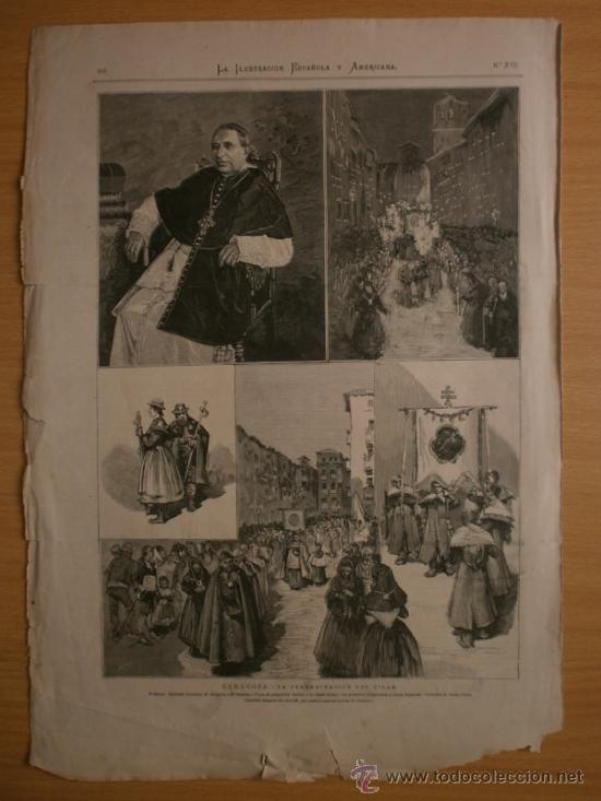 Kunst: ZARAGOZA,LA PEREGRINACION DEL PILAR.RICO.TOMO ILUSTRACION ESPA&Ntilde;OLA Y AMERICANA FINALES 1800.
