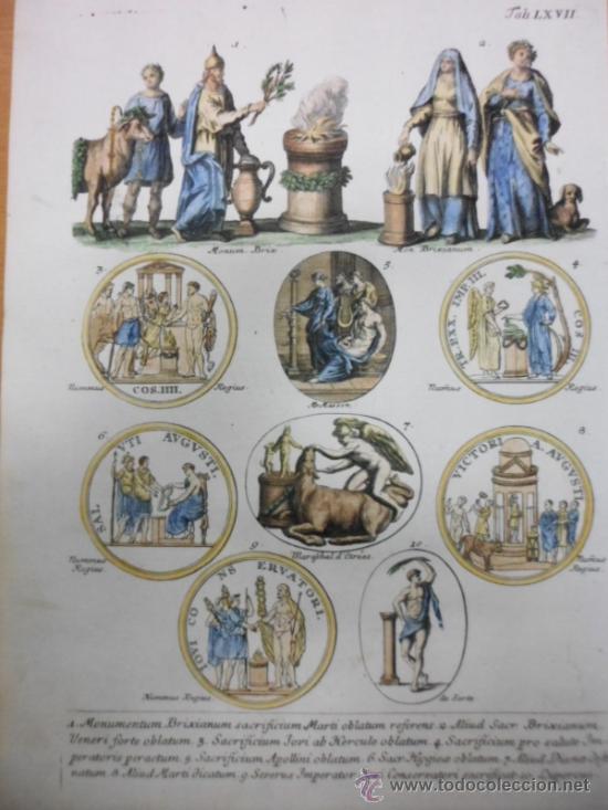 Arte: Antiguas monedas romanas, 1757, Bernard de Montfaucon - Foto 1