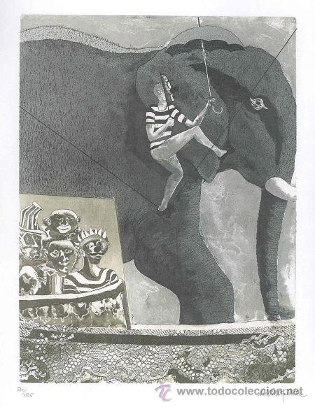 Art: Silvino Poza Minguez (Valladolid, 1926-) grabado CIRCO, firmado l&aacute;piz y numerado