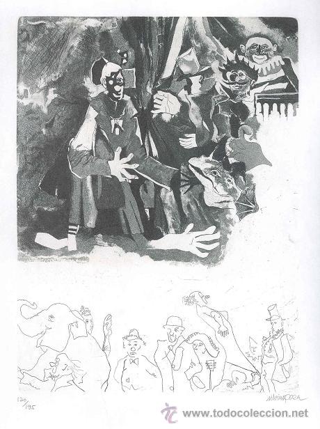 Art: Silvino Poza Minguez (Valladolid, 1926-) grabado CIRCO, firmado l&aacute;piz y numerado