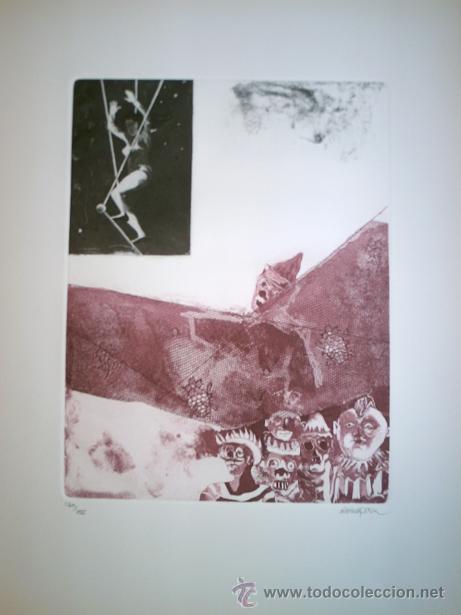 Kunst: Silvino Poza Minguez (Valladolid, 1926-) grabado CIRCO, firmado l&aacute;piz y numerado