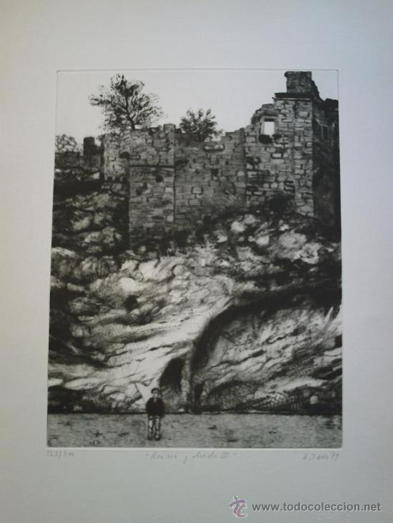 Kunst: ANTONIO ZARCO FORTES (Madrid, 1930) Aguafuerte de 1977, firmado l&aacute;piz y numerado