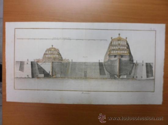 Arte: Gran barco en el astillero, 1760, An&oacute;nimo - Foto 1