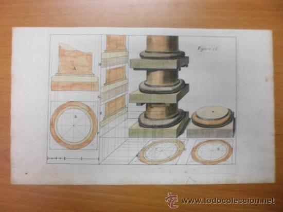 Arte: Perspectiva de basas de columnas barrocas, 1708, Andrea Pozzo - Foto 1