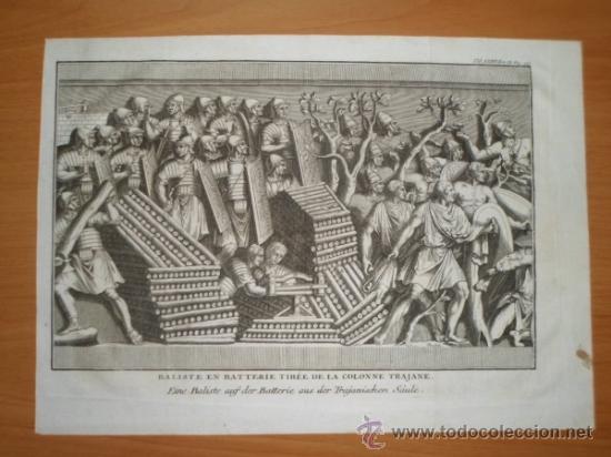 Arte: Ataque de los dacios con catapulta, 1759, Polybios -  Trattner - Foto 1