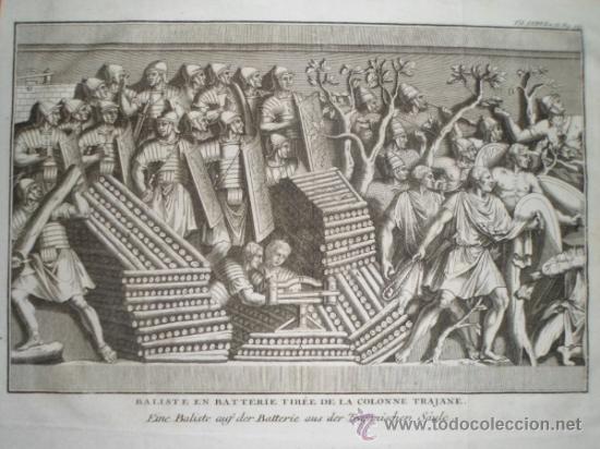 Arte: Ataque de los dacios con catapulta, 1759, Polybios -  Trattner - Foto 3