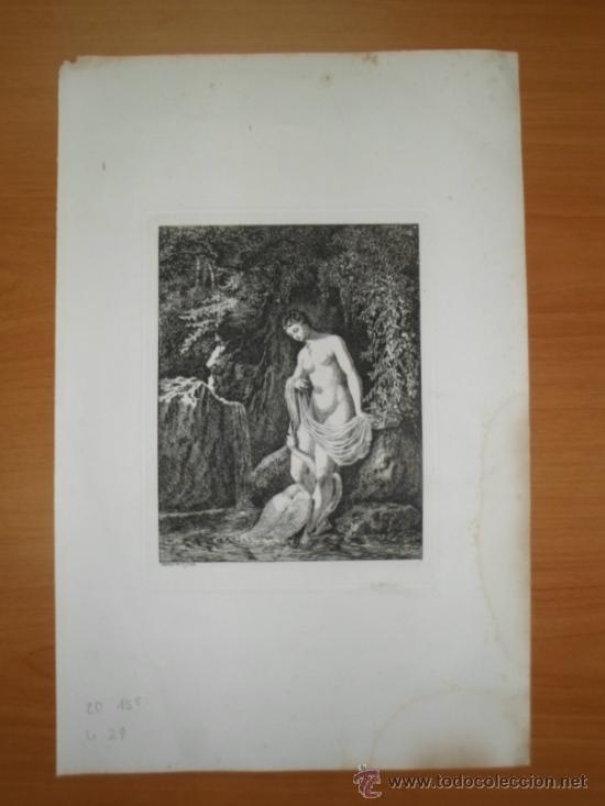 Arte: Mujer y el cisne, 1770, Salomon Gessner - Foto 2