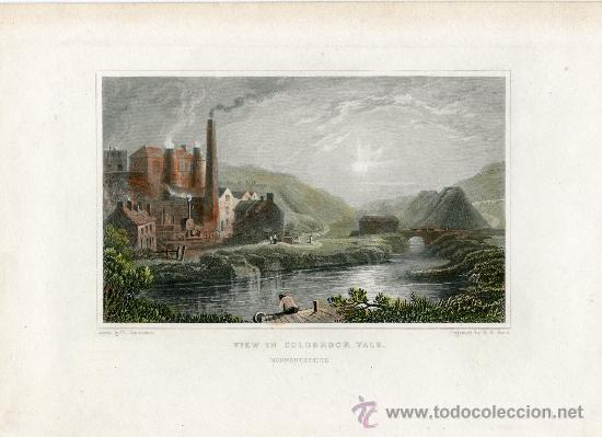 Arte: View in Coldbrook Vale' Monmouthshire grabado por H.W. Bond sobre obra de H. Gastineau