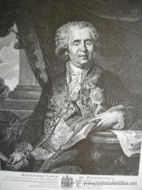 Arte: ALEGANDRO CONDE DE BESBORODKO .GRABADO DE 1881 DE 11X15