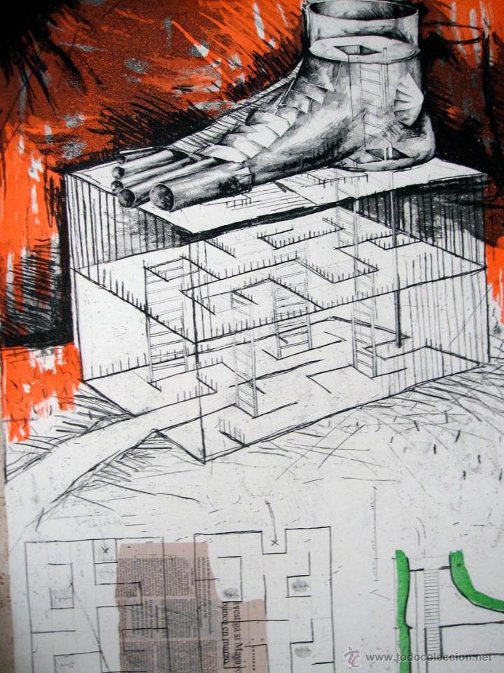 Arte: Aguafuerte y collage Andr&eacute;s Nagel pie - Foto 3