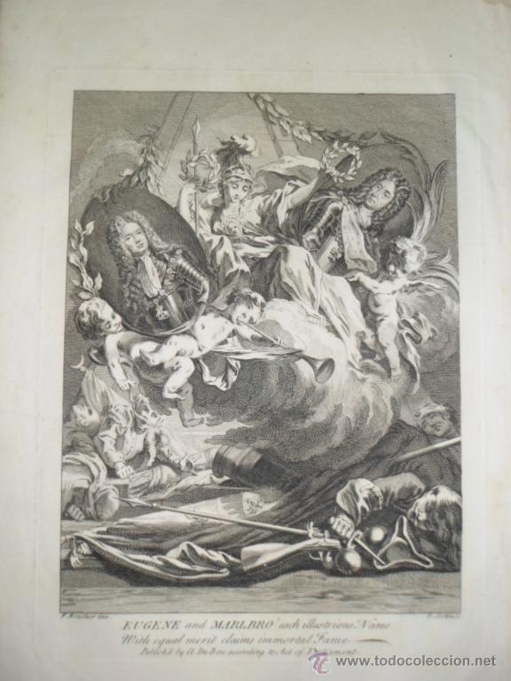 Arte: Frontispicio de libro de historia, 1736, Du Bosc - Foto 1