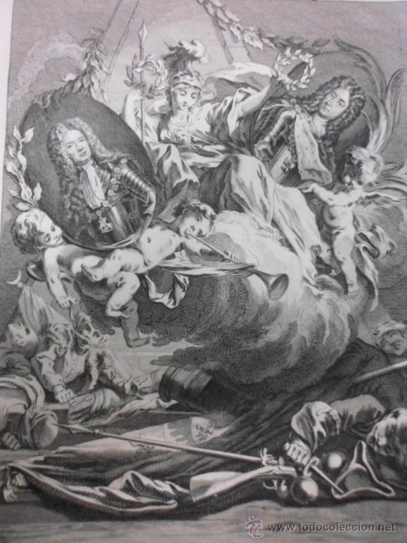 Arte: Frontispicio de libro de historia, 1736, Du Bosc - Foto 3