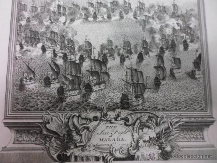 Arte: Batalla naval de Malaga (Espa&ntilde;a), 1735, Du Bosc - Foto 3