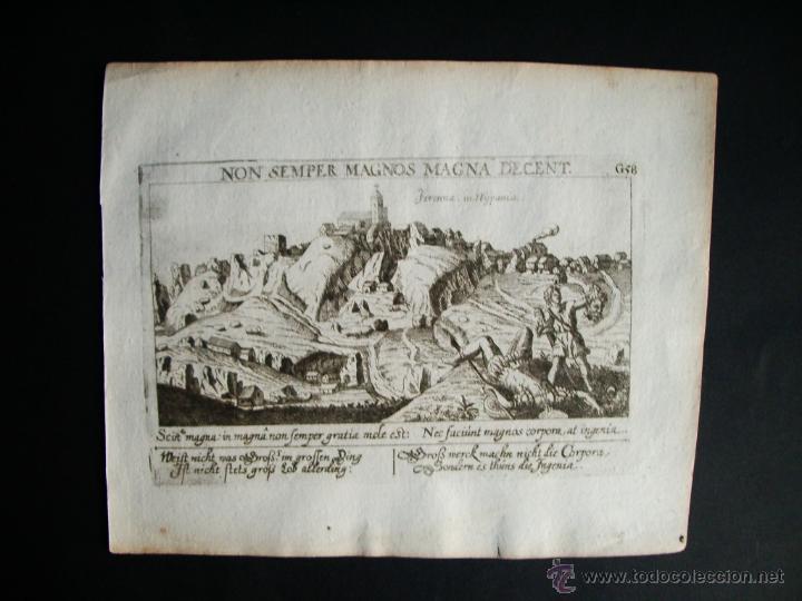 Arte: 1625- GERENA. SEVILLA. GRABADO ORIGINAL DE DANIEL MEISNER - Foto 2