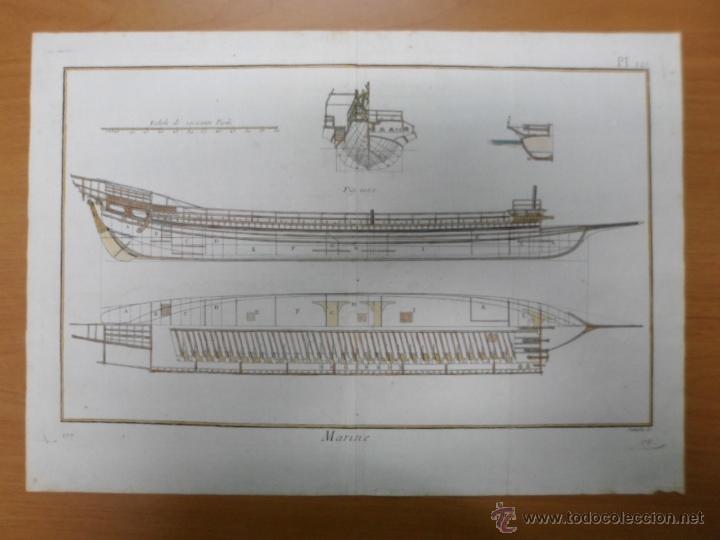 Arte: Secciones transversales de un barco, 1760, Bernard - Foto 1