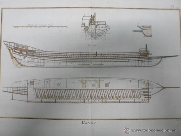 Arte: Secciones transversales de un barco, 1760, Bernard - Foto 3