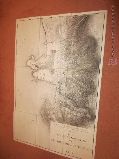 Arte: ANTIGUO PLANO FRANCES SIGLO 19. SITIO DE LOS FRANCESES A LA VILLA DE CASTRO URDIALES. SANTANDER.