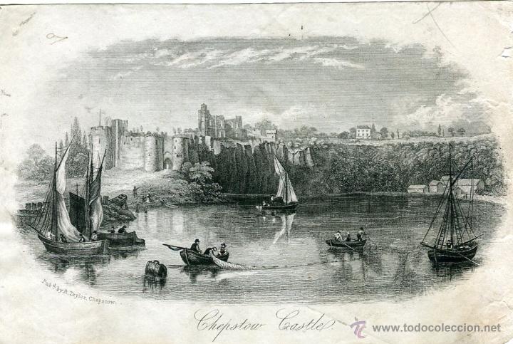 Art: Gales 'Chepstow Castle' grabado publicado por R. Taylor