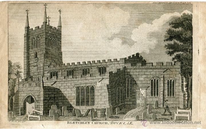 Arte: Bletchley Church en Bucks grabado por T. Prattent sobre obra de W.P. en 1794