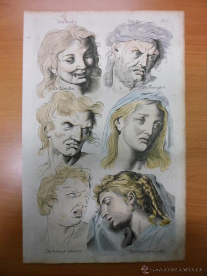 Arte: Estudio del rostro humano, 1679, Sandrart - Foto 1