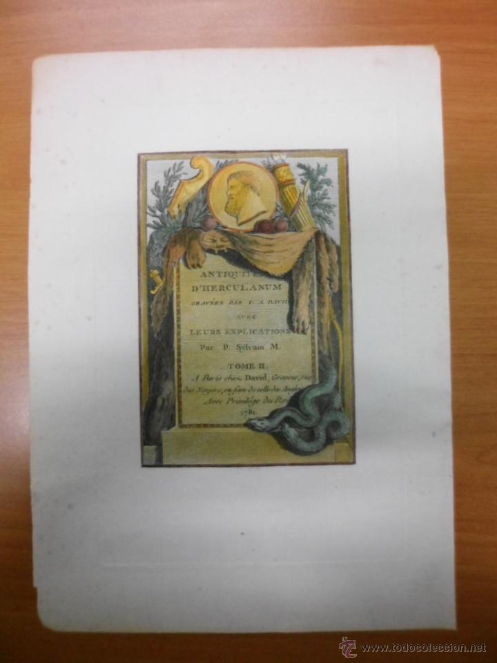 Arte: Portada de libro de antig&uuml;edades, 1780, Sylvain M. - Foto 1