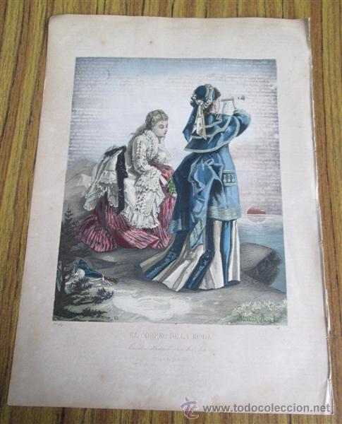 Arte: Grabado antiguo - Correo de la moda - Foto 1