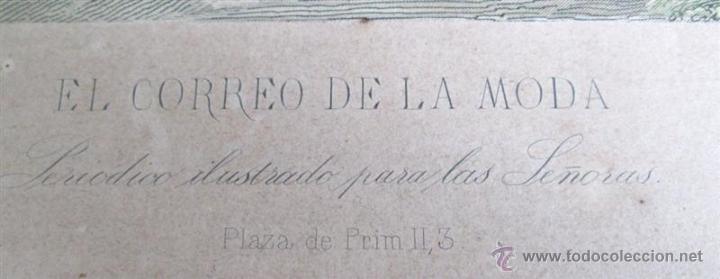 Arte: Grabado antiguo - Correo de la moda - Foto 2