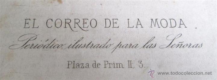 Arte: Grabado antiguo - Correo de la moda - Foto 2