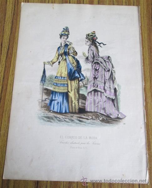 Arte: Grabado antiguo - Correo de la moda - Foto 1