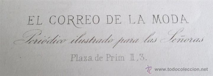 Arte: Grabado antiguo - Correo de la moda - Foto 2