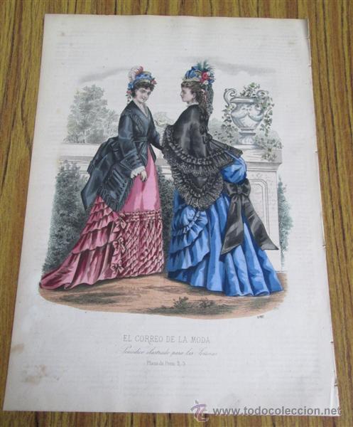 Arte: Grabado antiguo - Correo de la moda - Foto 1