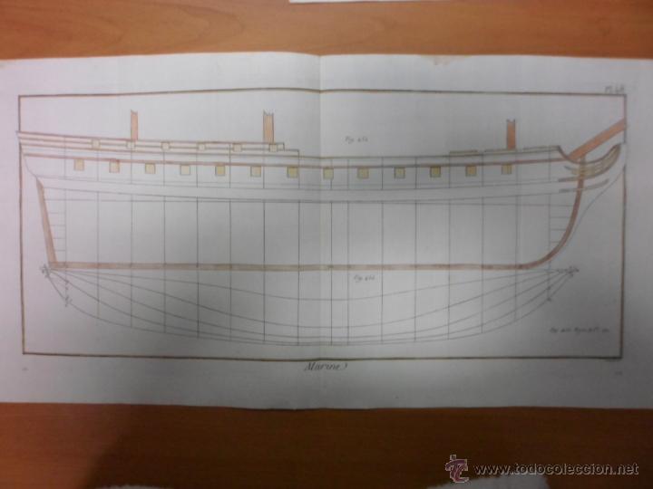 Arte: Plano de una embarcaci&oacute;n, 1760, Bernard - Foto 1